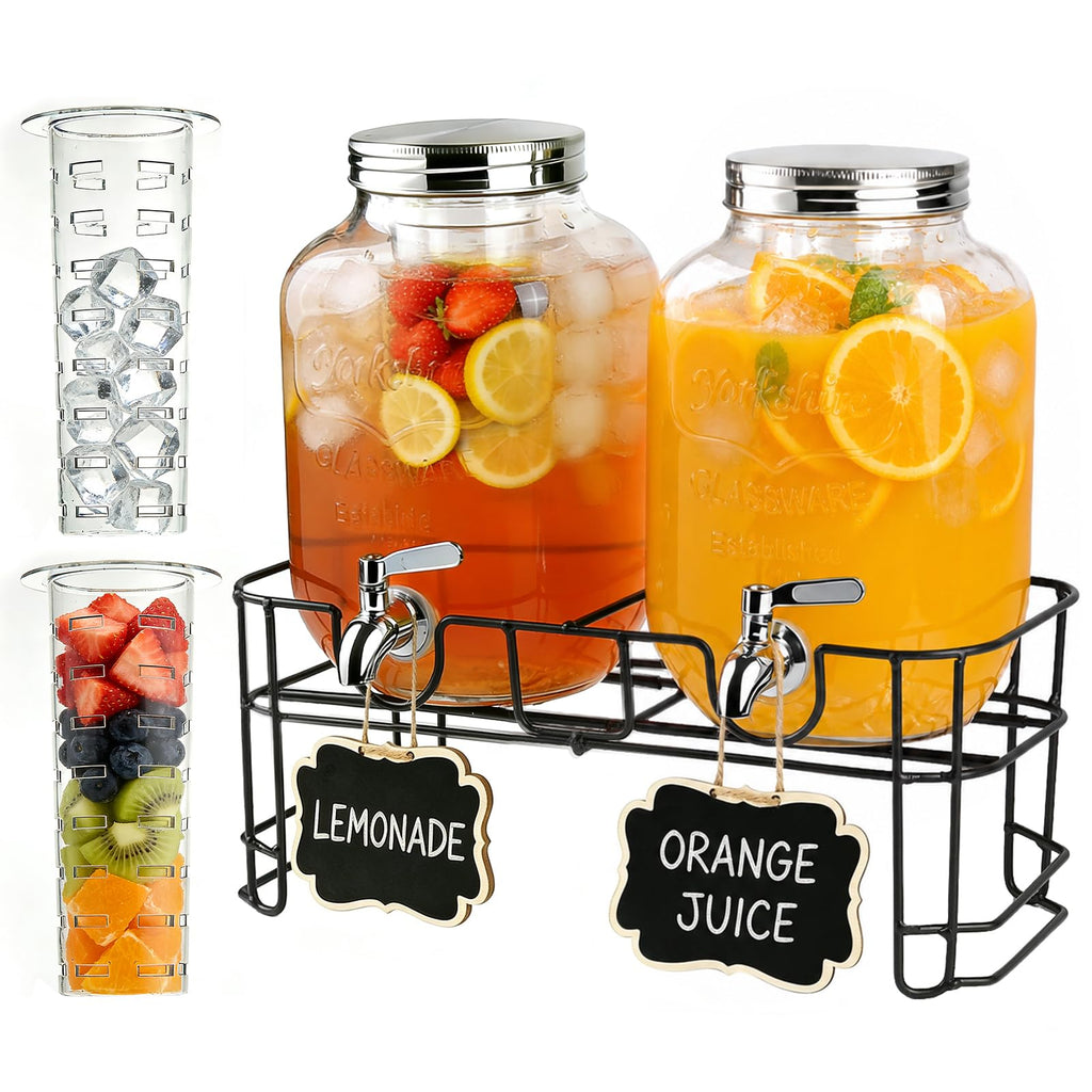 Glass Drink Dispenser with Stand X285331