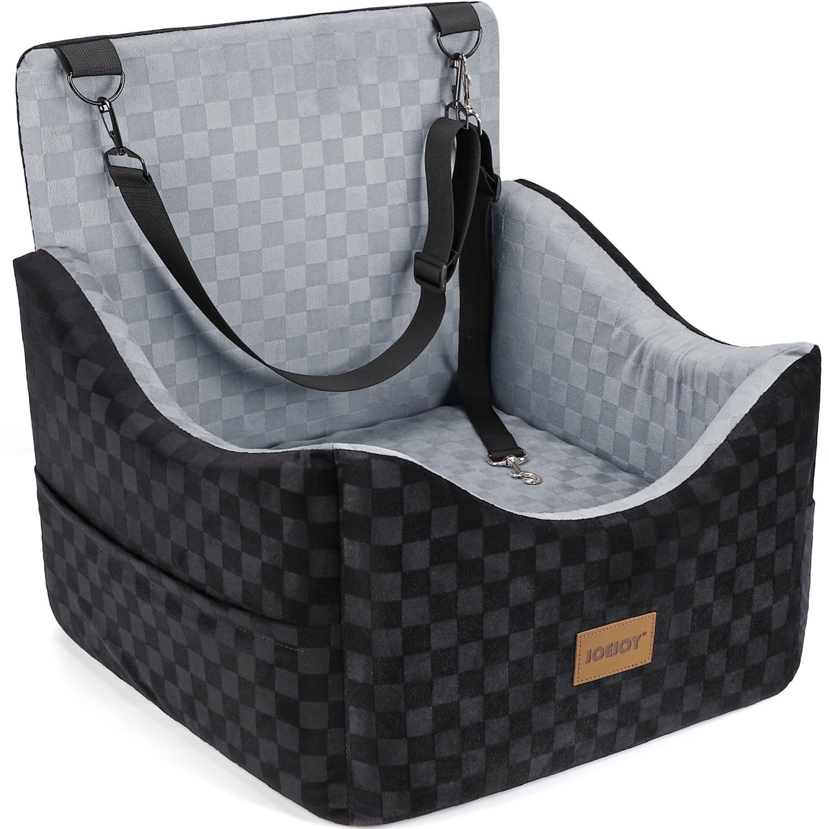 Elevated Dog Car Seat for Small/Medium Dogs up to 35 lbs, Memory Foam Grey U100
