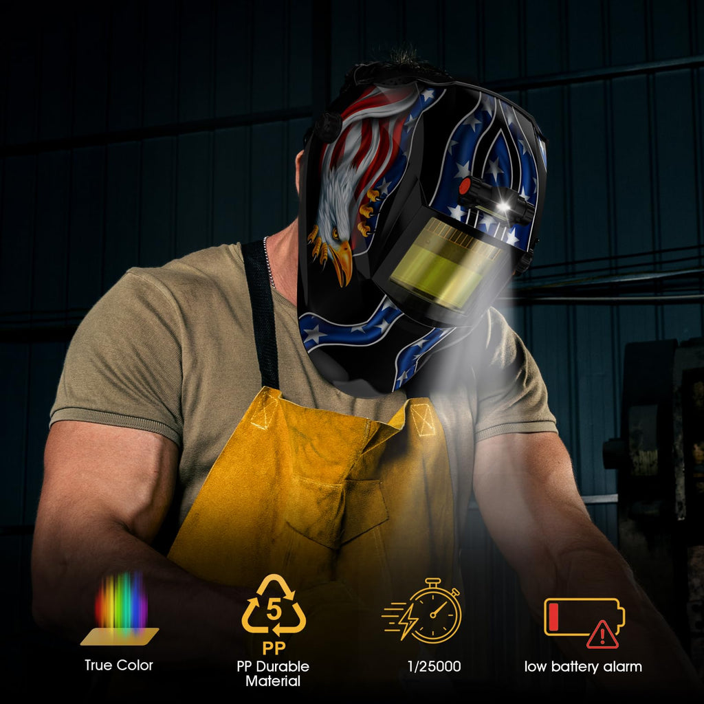 Auto Darkening Solar Powered Welding Helmet L376454