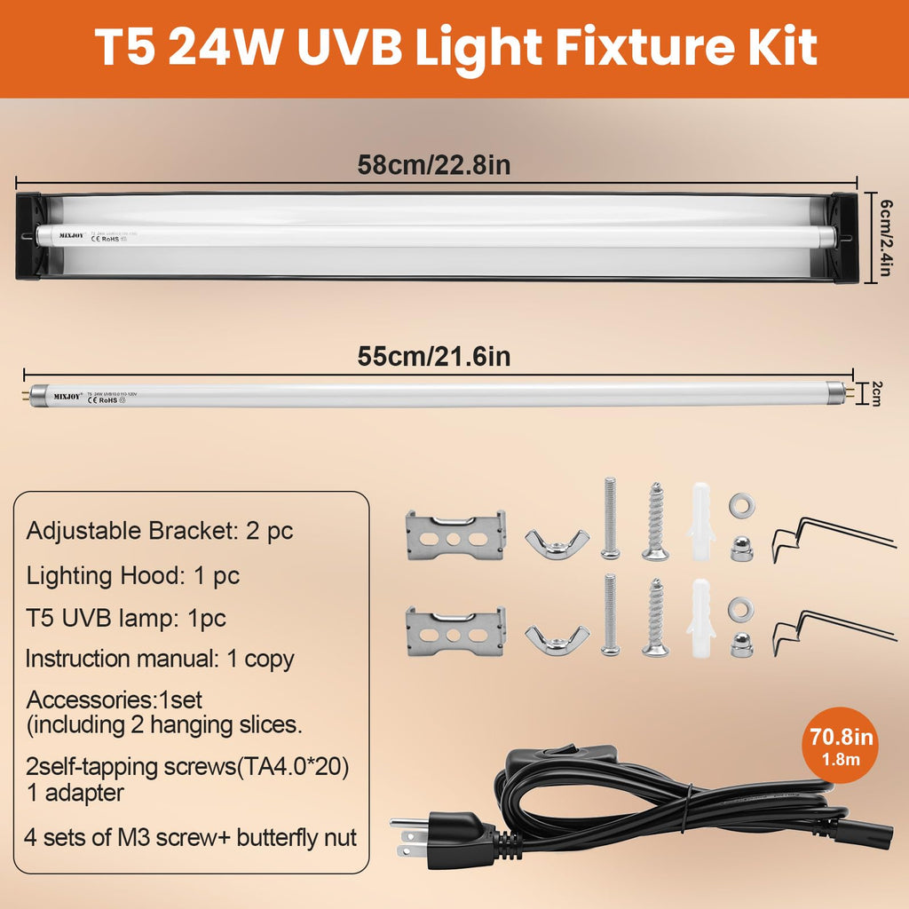 24W 10.0 UVB Reptile Light Kit W254580