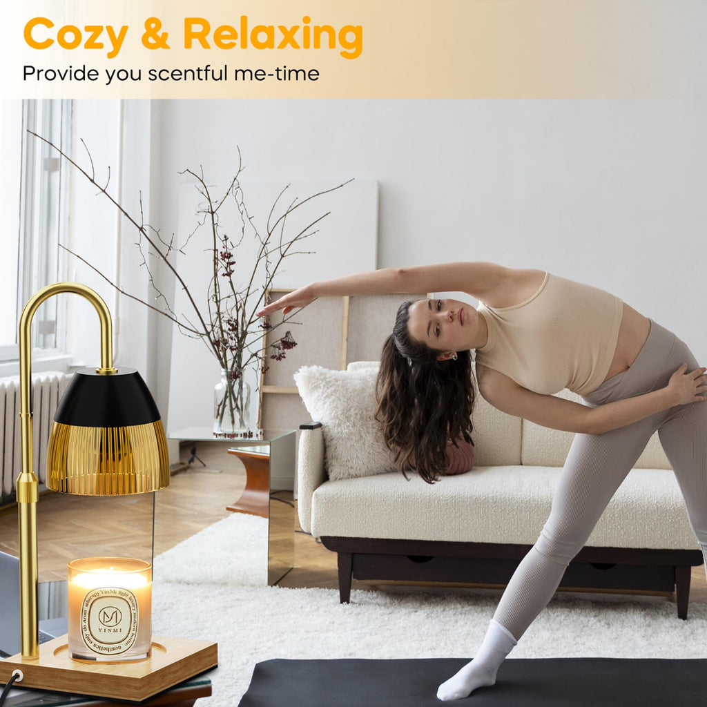 Candle Warmer Lamp with Timer Auto Off, Dimmable Height Adjustable Wax Melting Lamp H84088