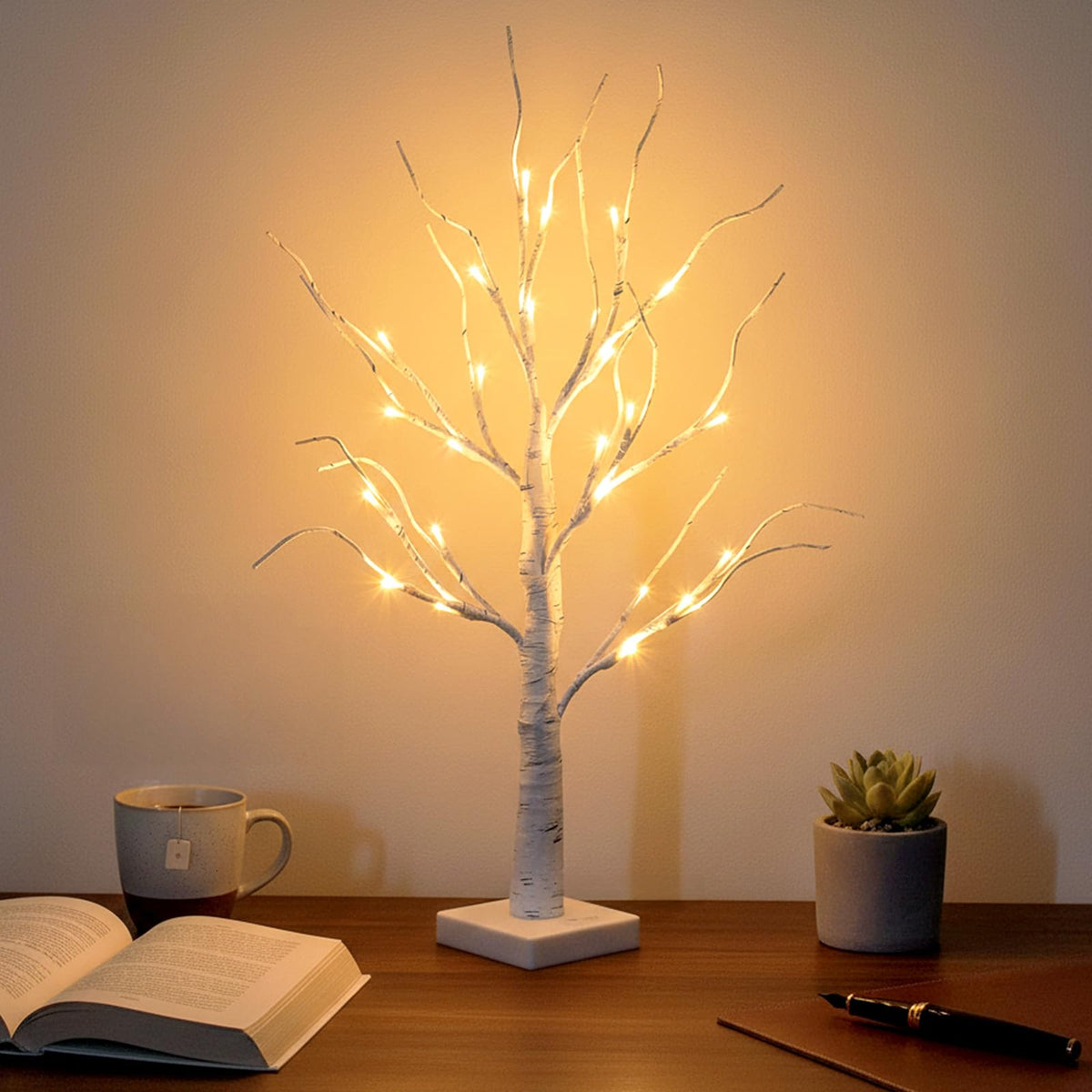 Lighted Birch Tree with Lights B927