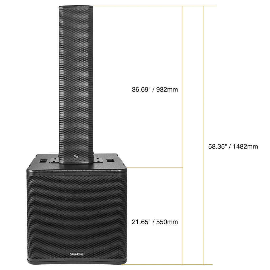 Powered Column Array Speaker System with 18" Subwoofer and Column Loudspeaker I1057