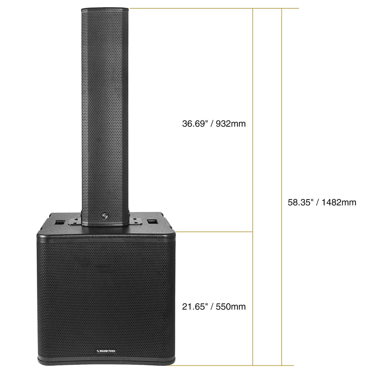 Powered Column Array Speaker System with 18" Subwoofer and Column Loudspeaker I1057