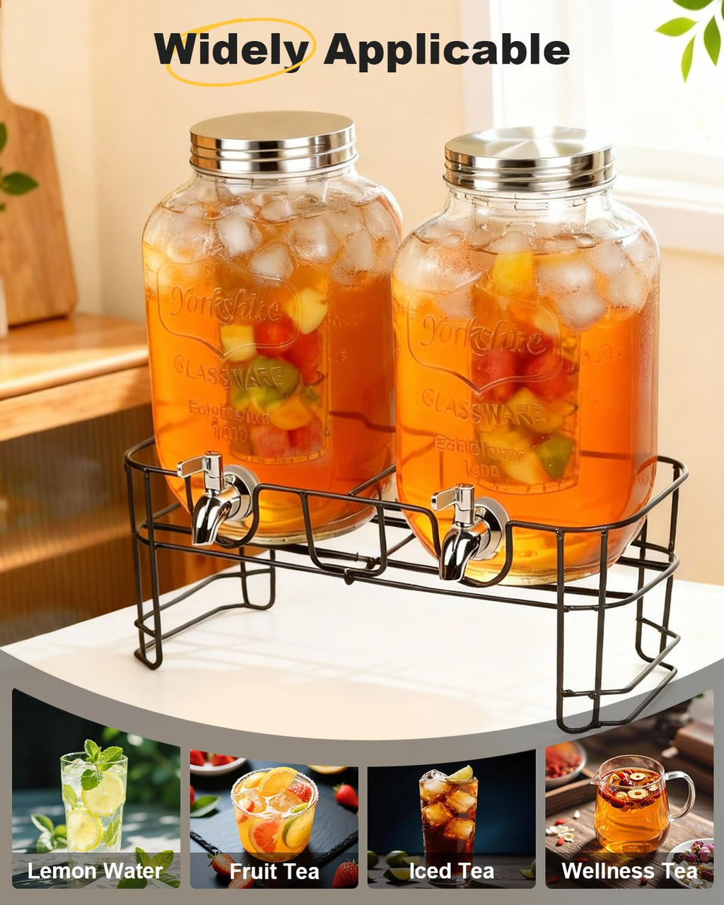 Glass Drink Dispenser with Stand X285331
