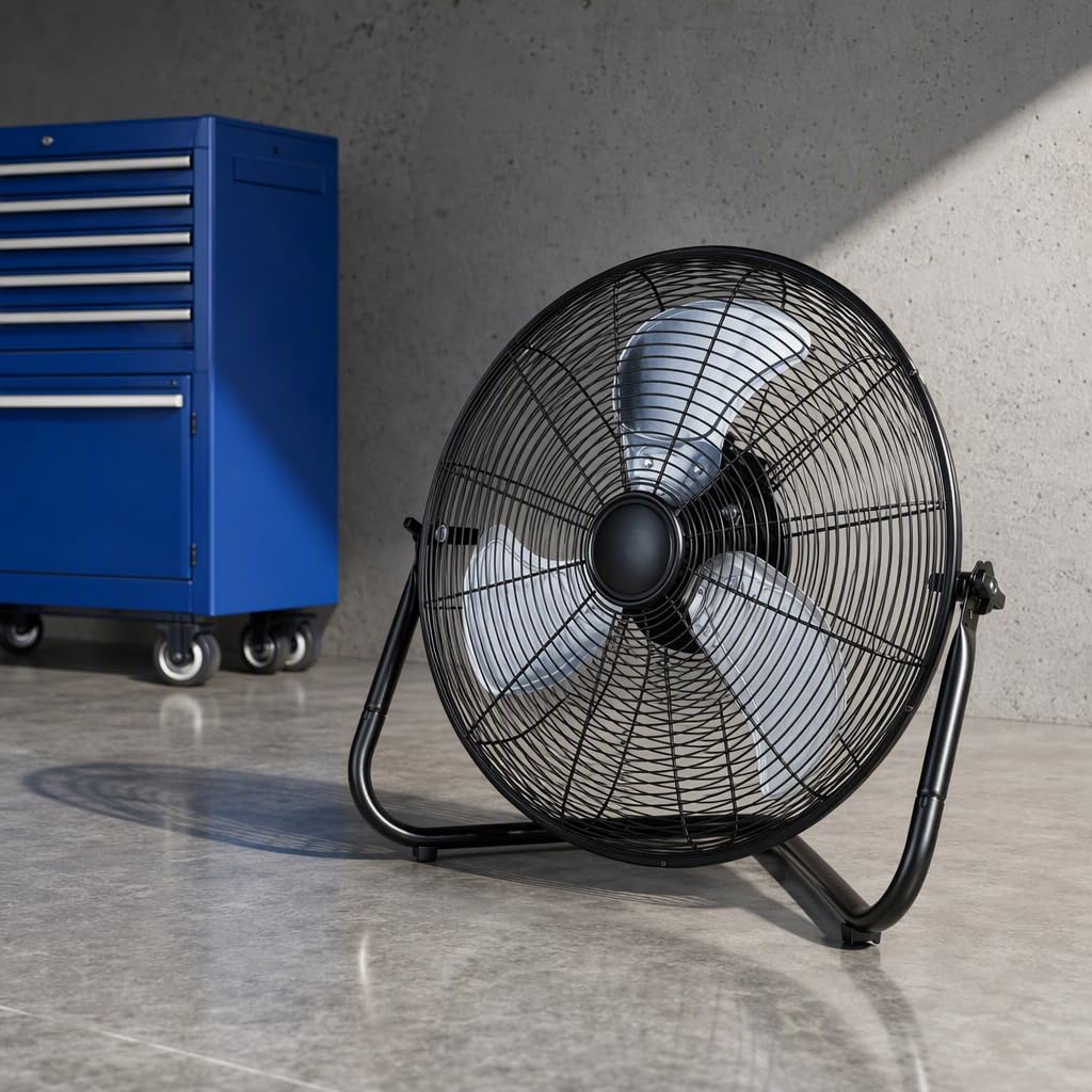 20" 3-Speed Metal Floor Fan 4-Pack D1614