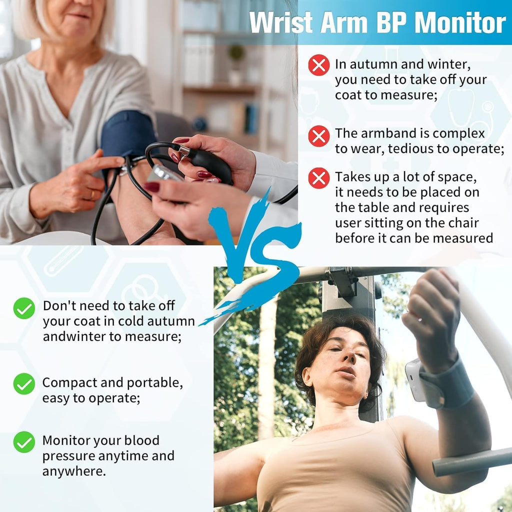 Wrist Blood Pressure Monitor with 90X2 Readings Memory D935184