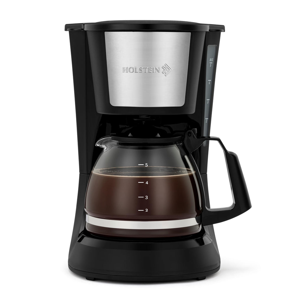 5 Cup Drip Coffee Maker with Glass Carafe Black J93816