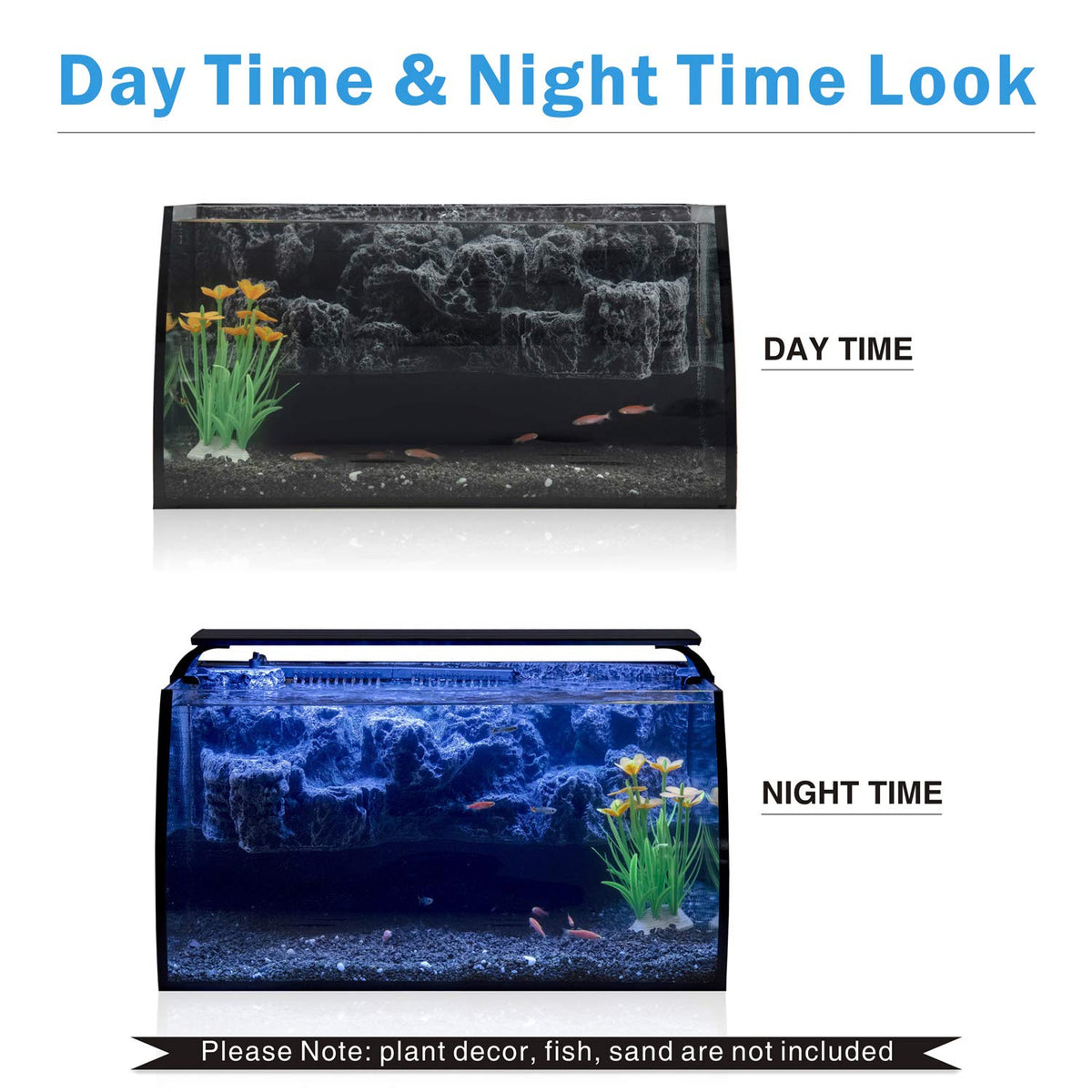8 Gallon LED Glass Aquarium Kit with 3D Rockery Background X49299