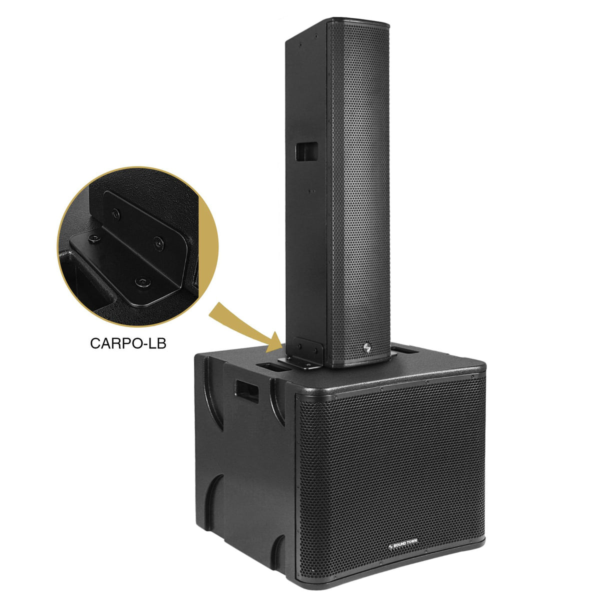 Powered Column Array Speaker System with 18" Subwoofer and Column Loudspeaker I1057