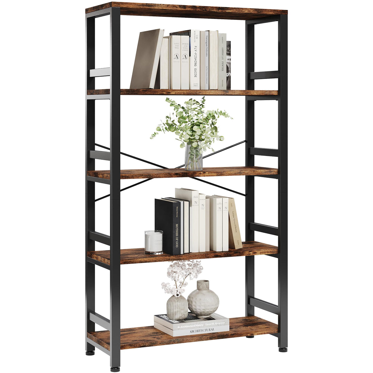 31.5" 5-Tier Industrial Bookshelf G149