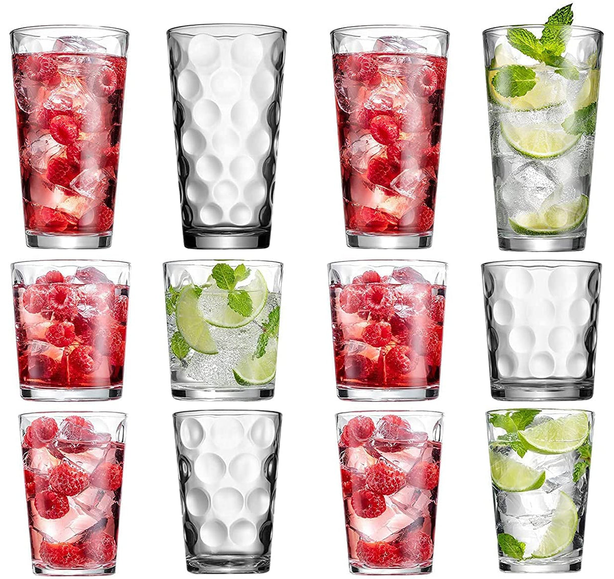 Set of 12 Stackable Drinking Glasses C5682