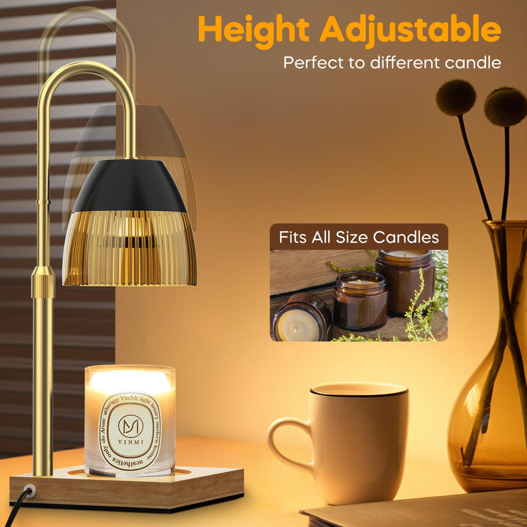 Candle Warmer Lamp with Timer Auto Off, Dimmable Height Adjustable Wax Melting Lamp H84088