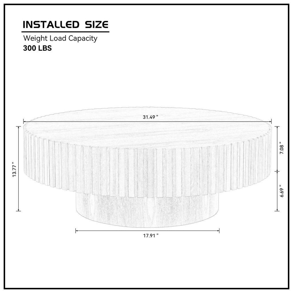 Matt Black Round Nesting Wood Coffee Table L2213