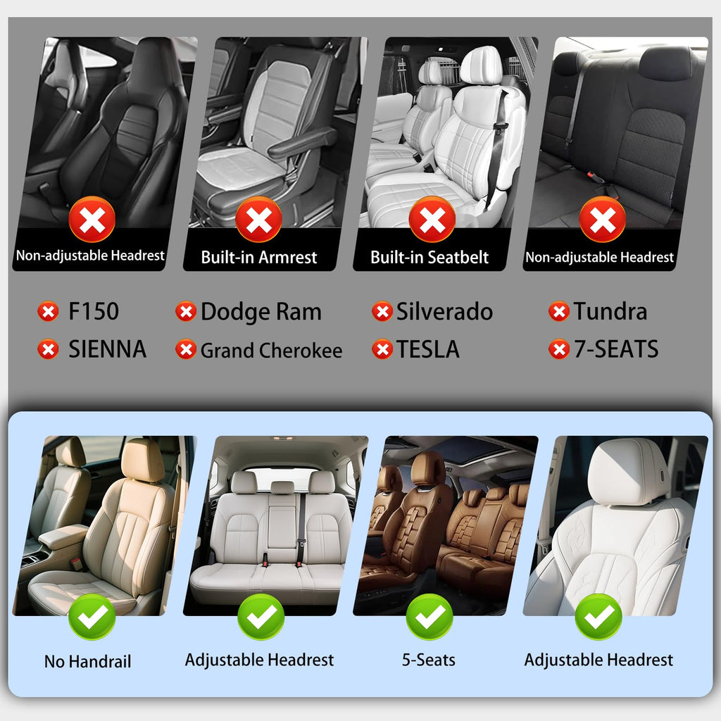 Black Leather 5-Seats Car Seat Covers B17358