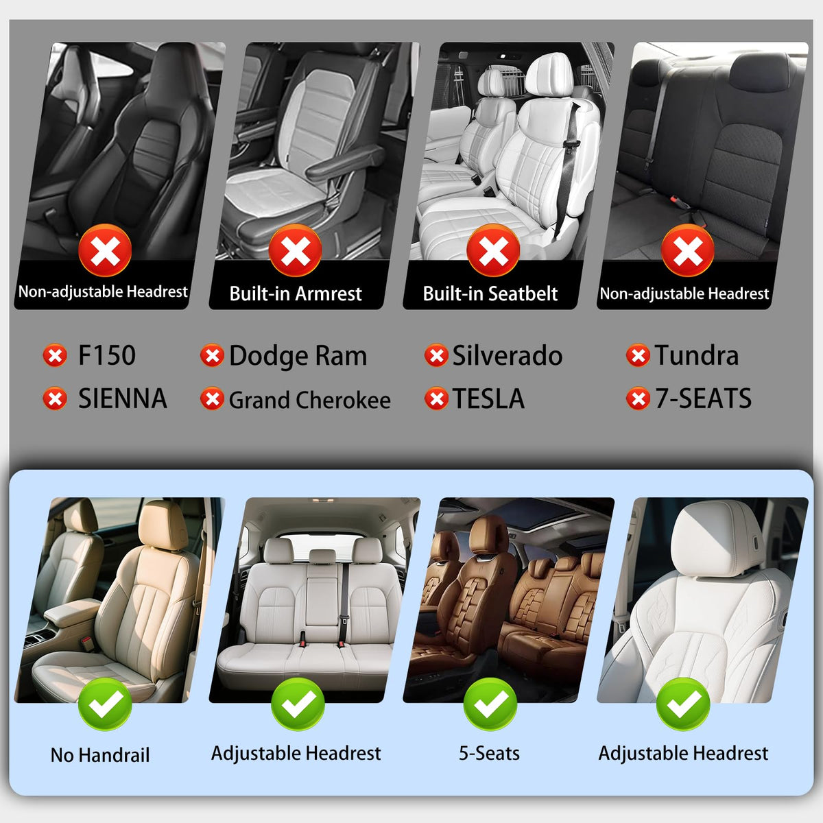 Black Leather 5-Seats Car Seat Covers B17358