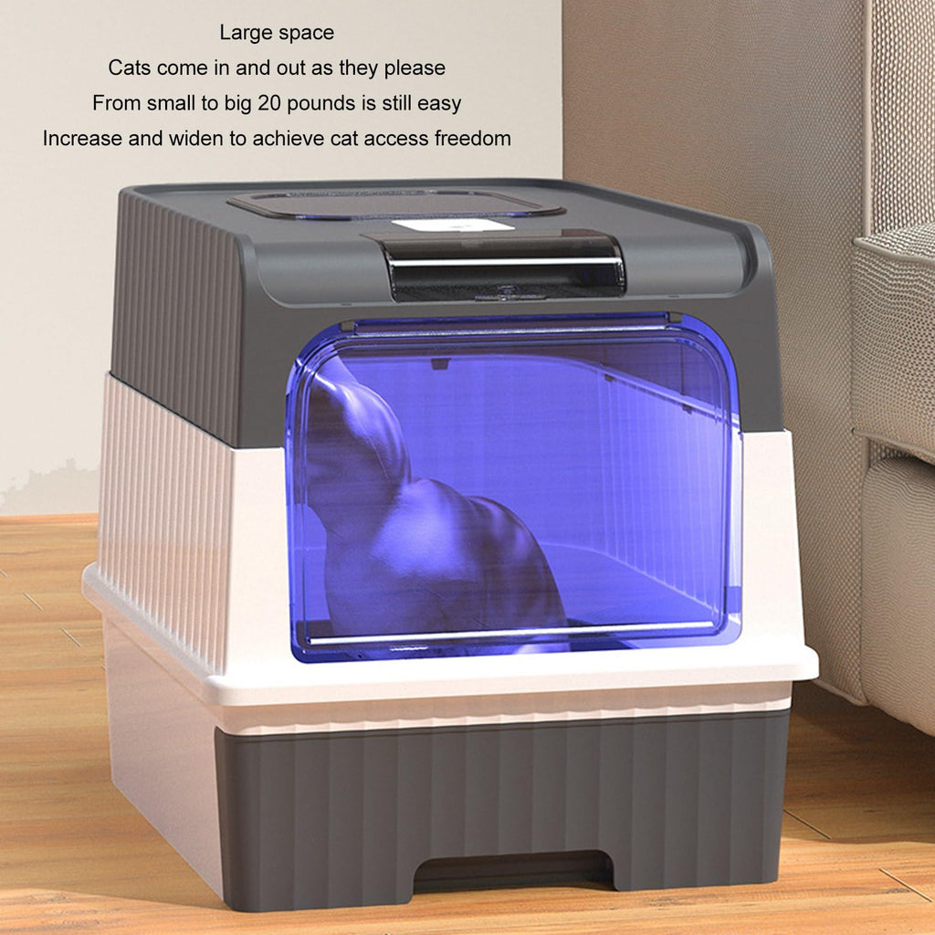 Enclosed Cat Litter Box with Lid and Scoop Q18234