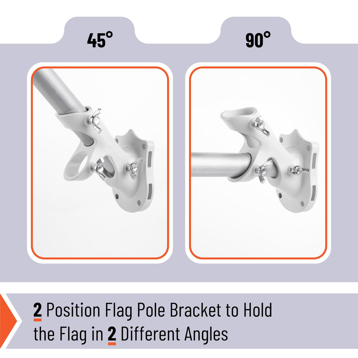 White Adjustable Flag Pole Holder 2 Pack O803980