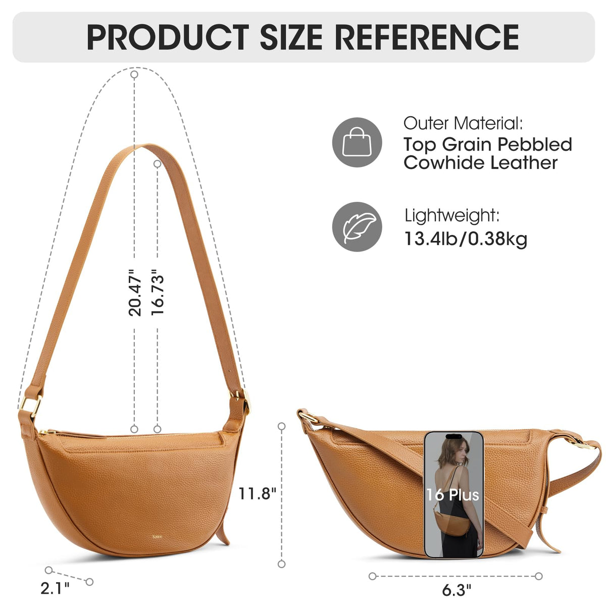 Leather Crossbody Purse with Adjustable Strap M622929
