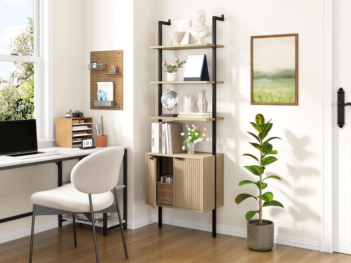 73" Tall Bookshelf with Cabinet L4569