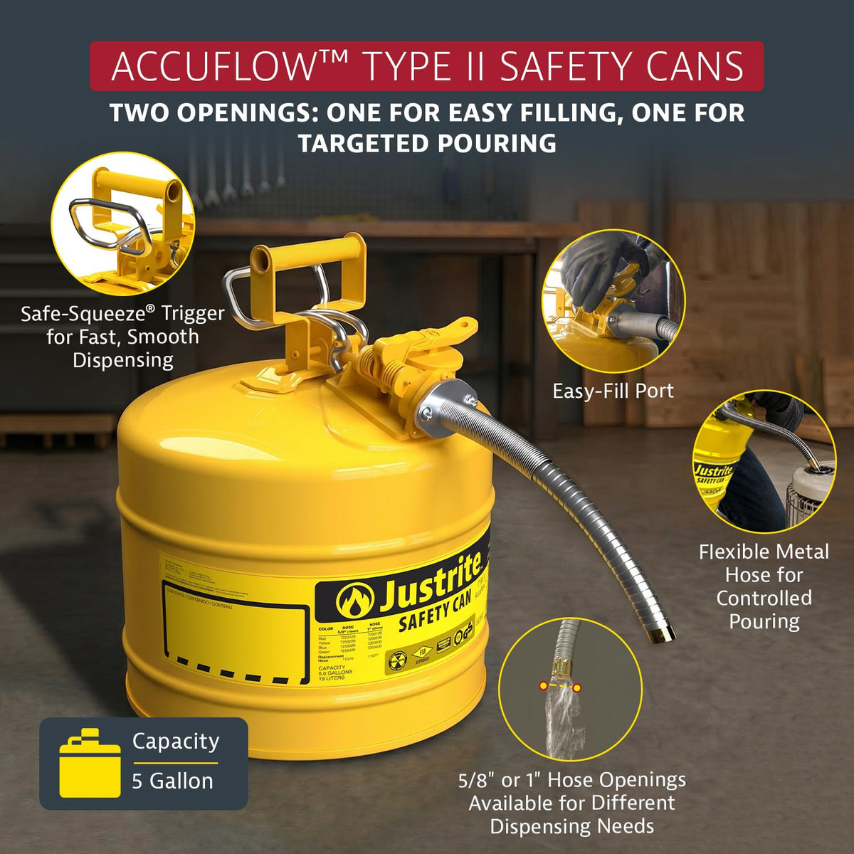 Yellow Galvanized Steel Diesel Fuel Can S8111
