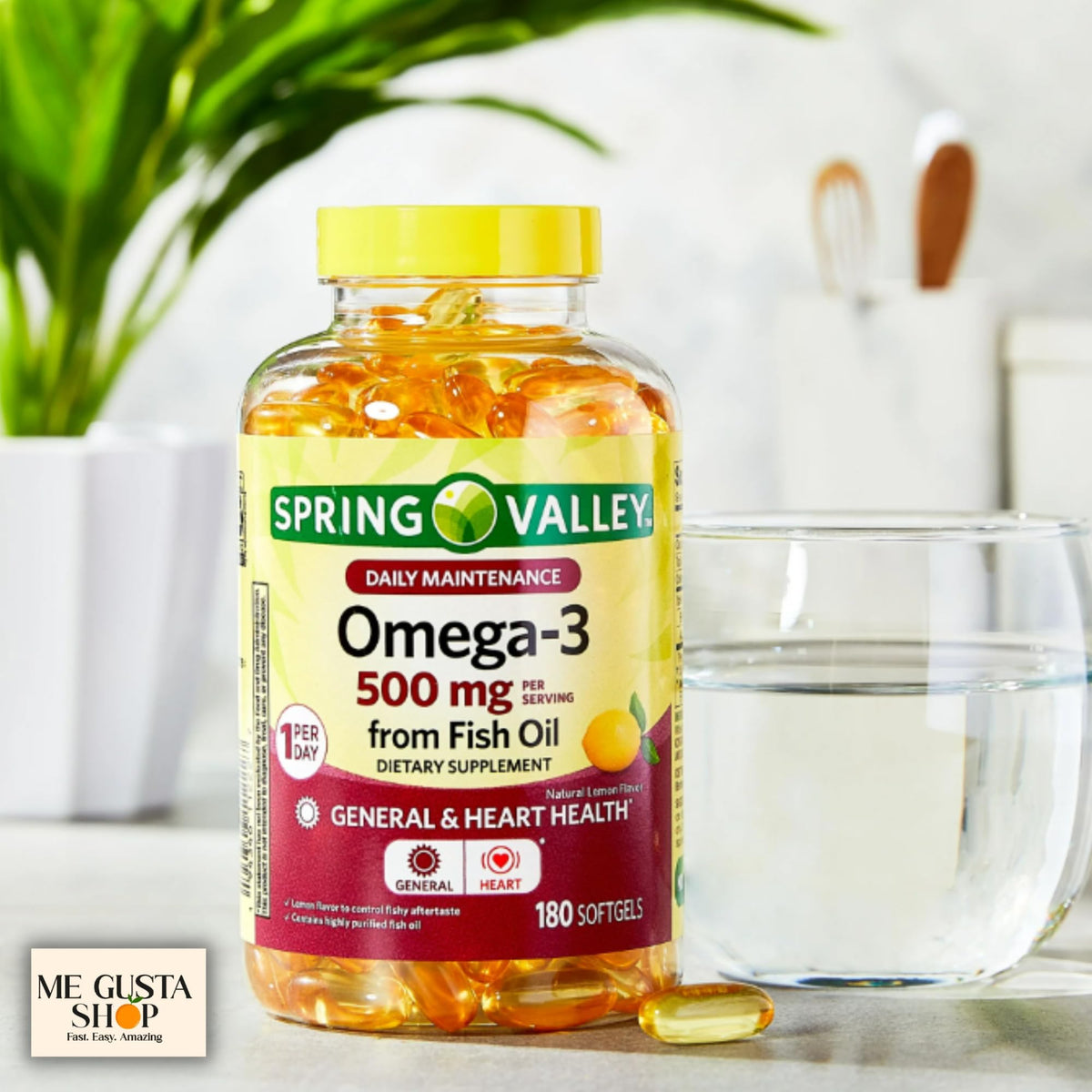 Omega 3 500mg 180 Softgels Fish Oil Dietary Supplements F9987