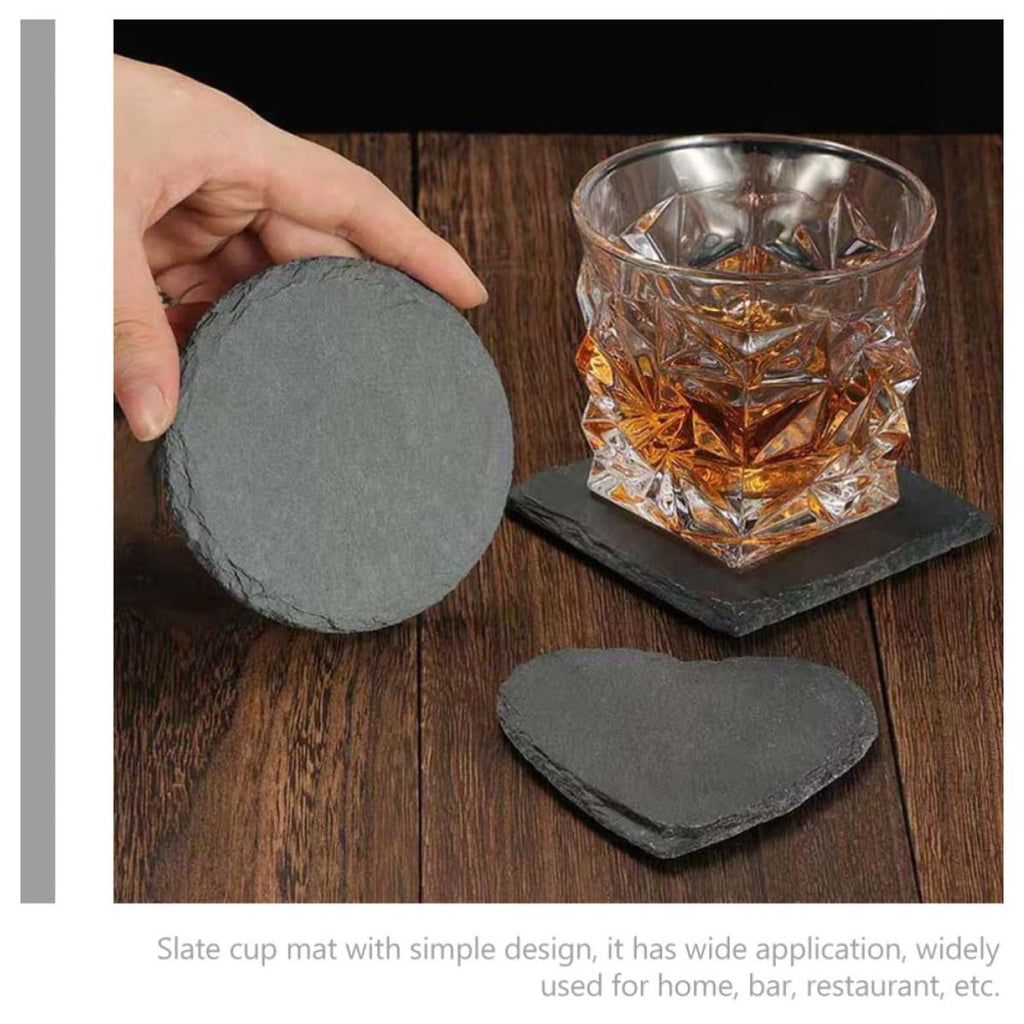 Black Natural Stone Cup Coaster Set F515101