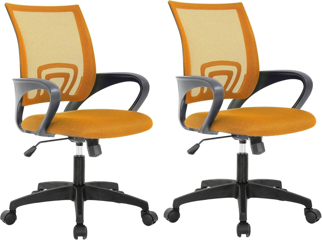 Orange Mesh Mid-Back Office Chair K2681