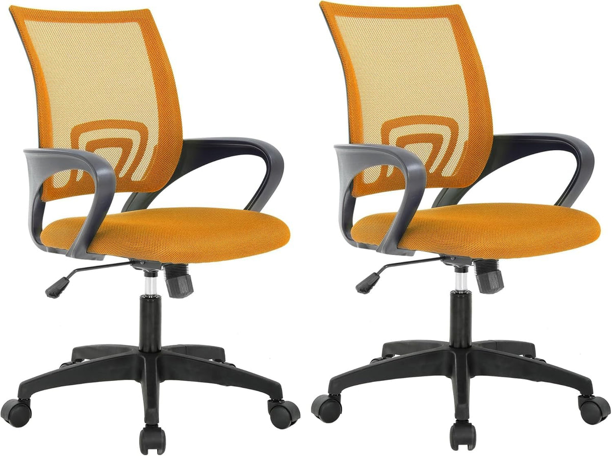 Orange Mesh Mid-Back Office Chair K2681