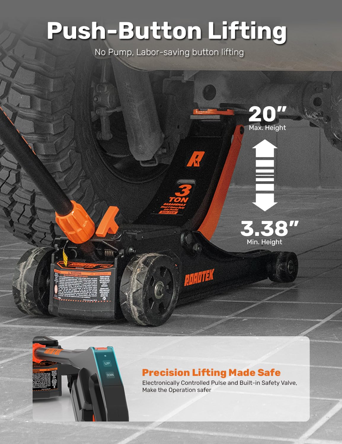 3 Ton Low Profile Steel Electric Floor Jack A31770