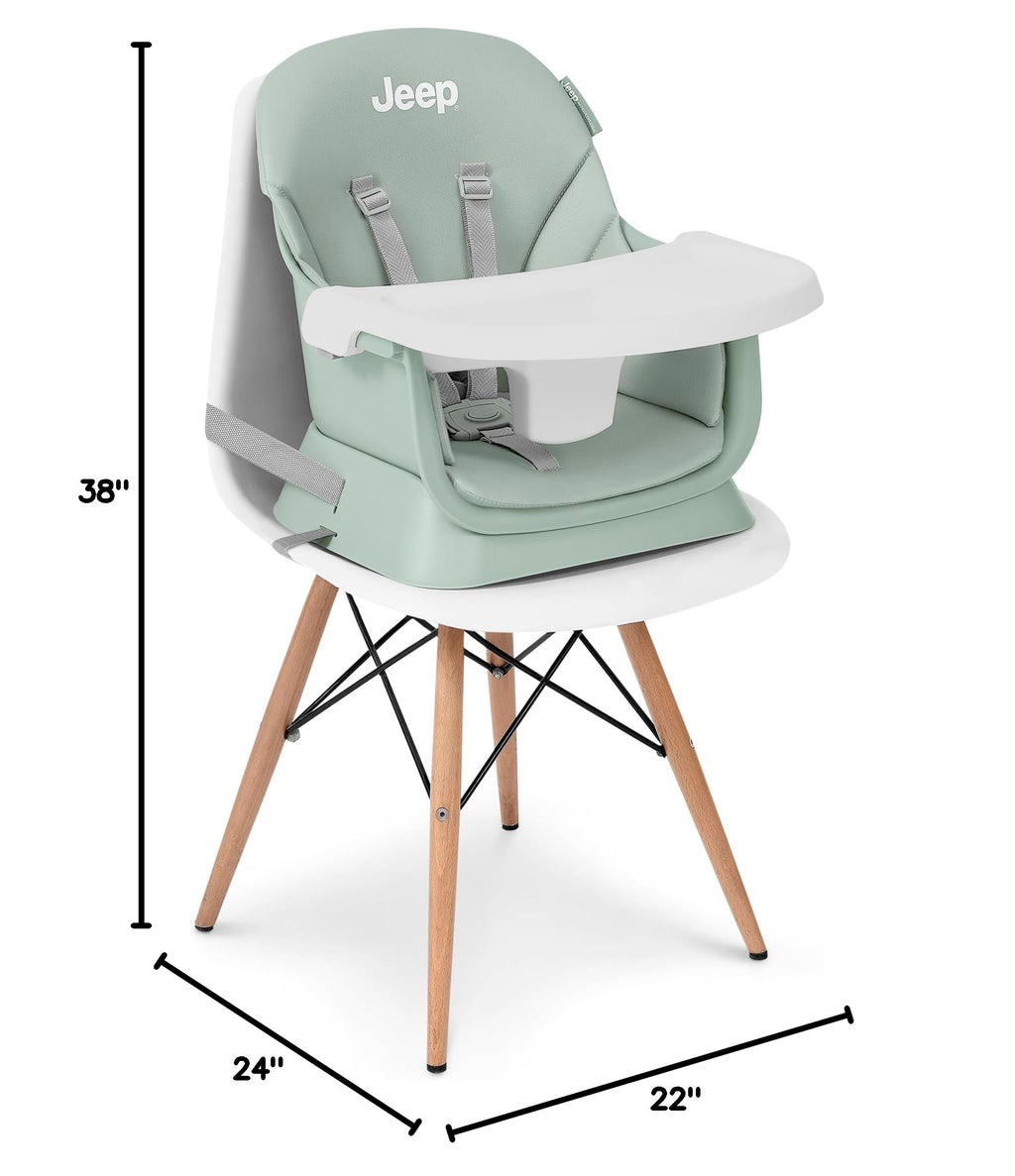 6-in-1 High Chair Converts to Stool Booster Seat Toddler Chair Activity Table and Desk and Chair Sage Green N8679