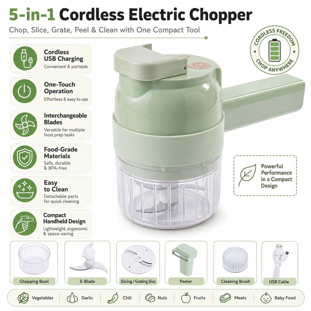 Handheld Electric Vegetable Cutter Set O74694