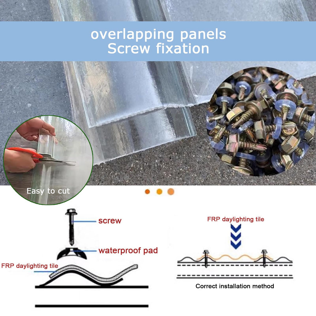 Corrugated Fiberglass Roofing Panels 8 pcs 35x63in J521