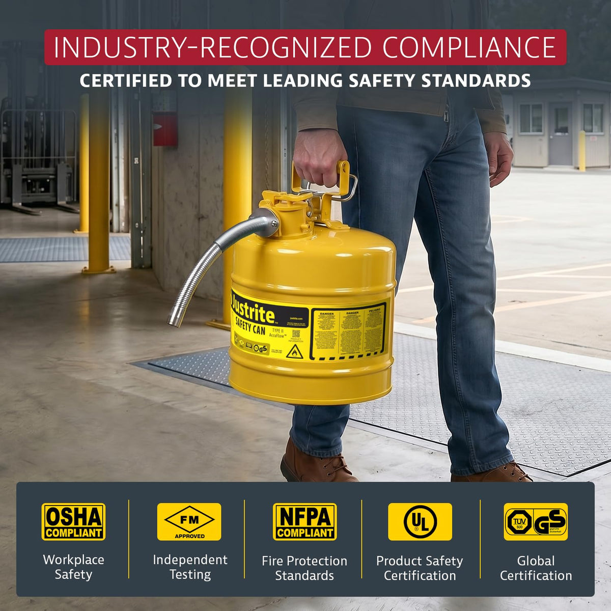 Yellow Galvanized Steel Diesel Fuel Can S8111
