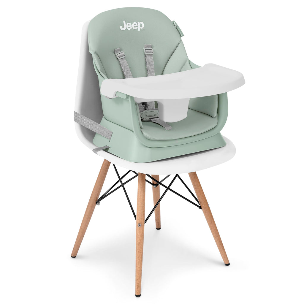 6-in-1 High Chair Converts to Stool Booster Seat Toddler Chair Activity Table and Desk and Chair Sage Green N8679