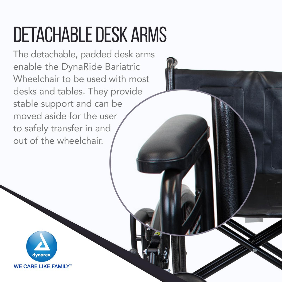 Heavy Duty Wheelchair with Detachable Desk Arms Z7663