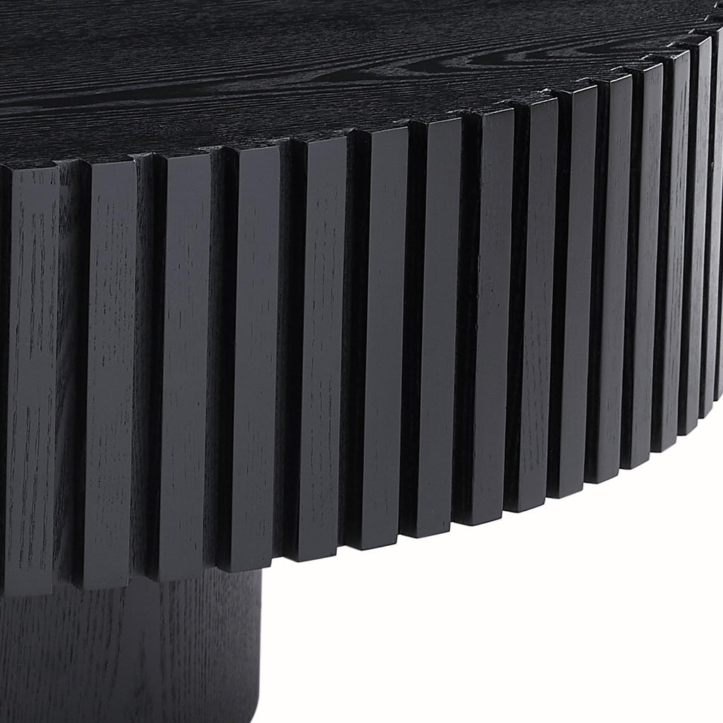 Matt Black Round Nesting Wood Coffee Table L2213