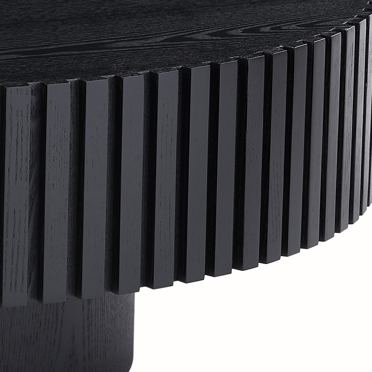 Matt Black Round Nesting Wood Coffee Table L2213