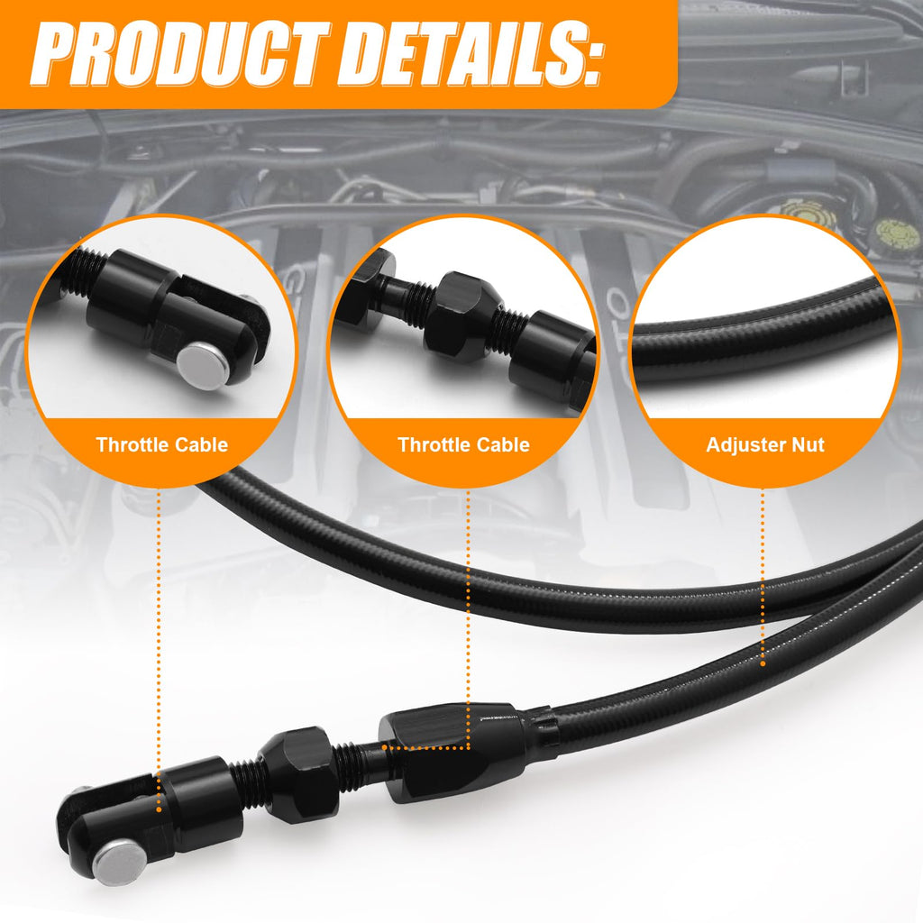 36-Inch LS Throttle Cable Stainless Steel Braided Y747