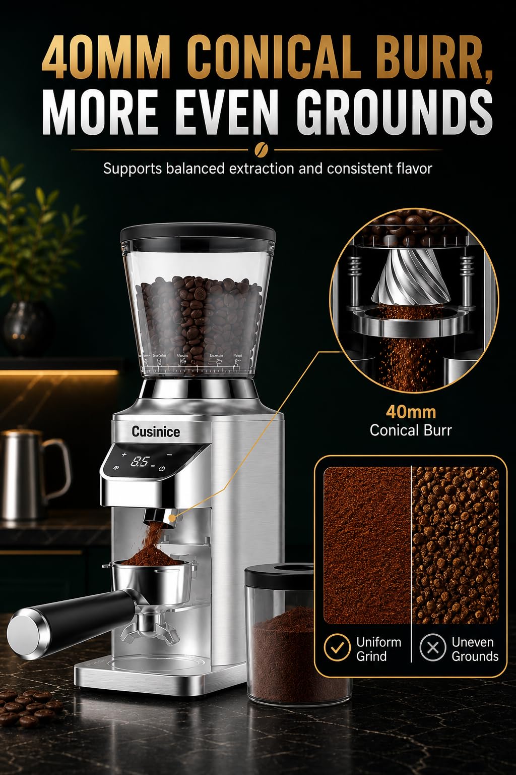 Conical Burr Coffee Grinder F81340