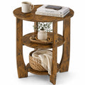 Rustic Brown 19.7 inch Round Side Table C812