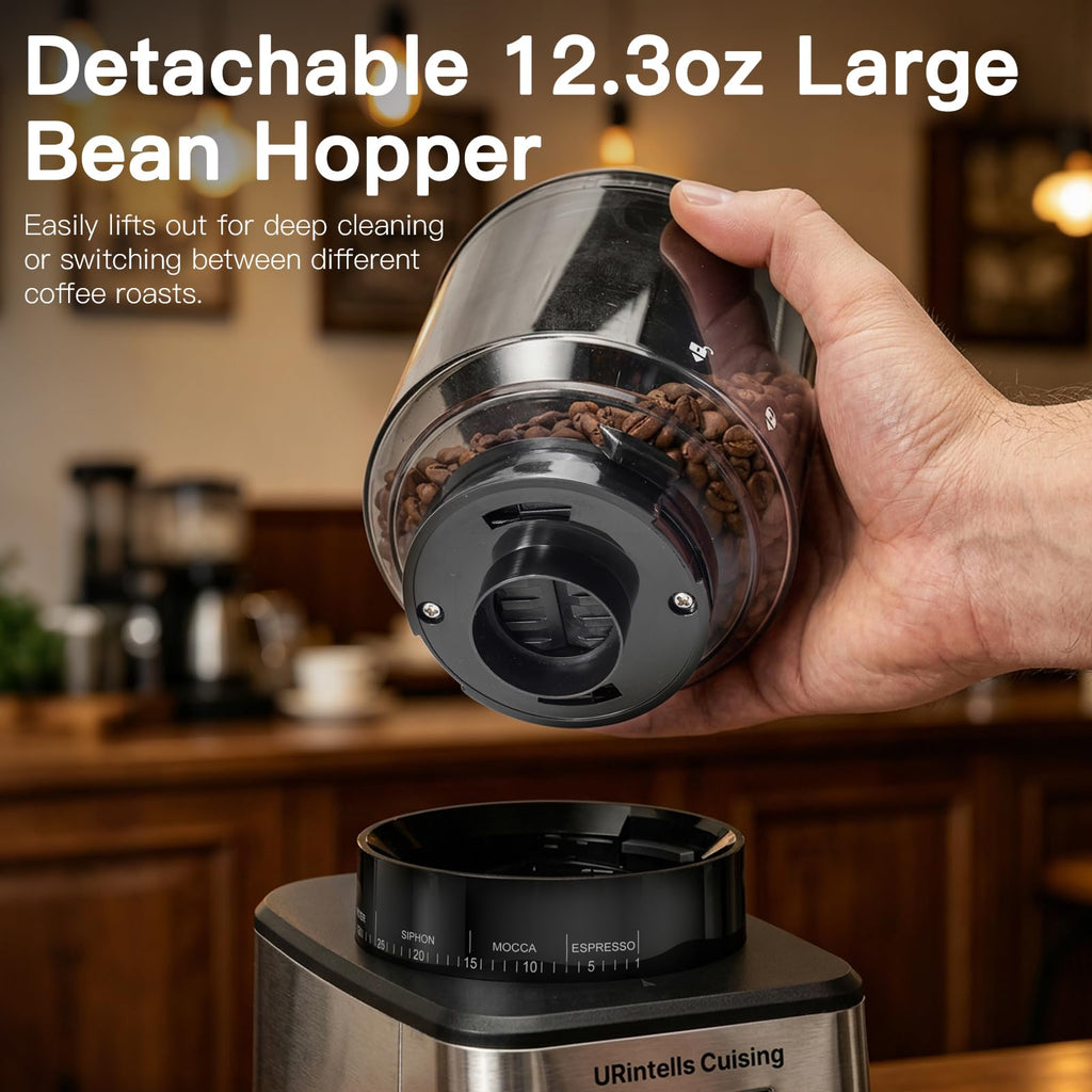 Silver Conical Burr Coffee Grinder Y60575