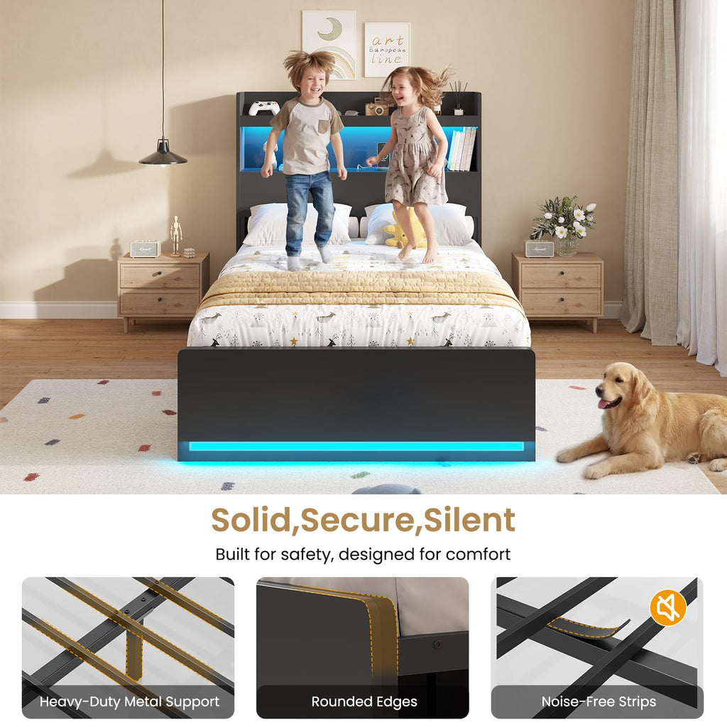 Twin Size Storage Bed Frame with 5 Drawers C912371