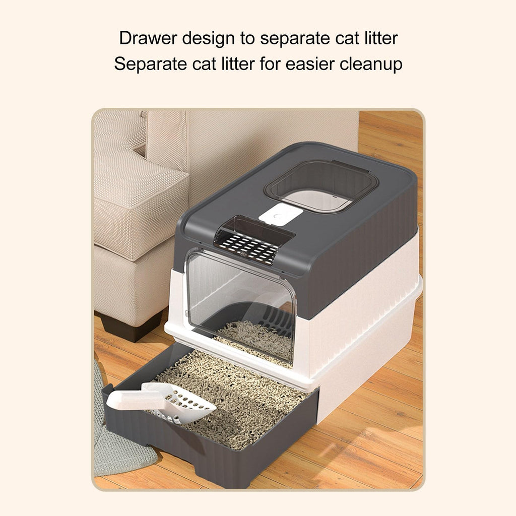 Enclosed Cat Litter Box with Lid and Scoop Q18234