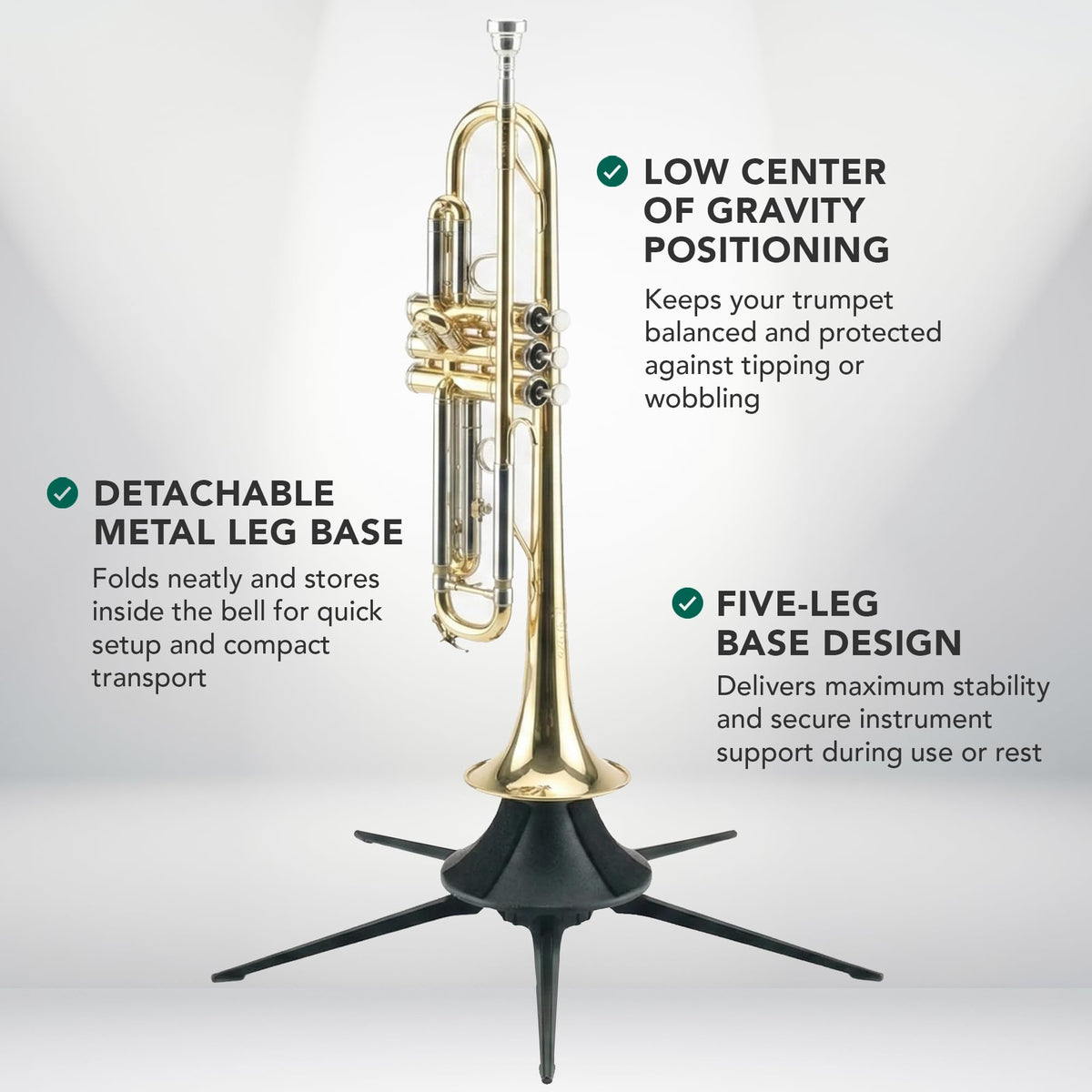 Trumpet In-Bell 5 Leg Metal Stand and Holder E775281