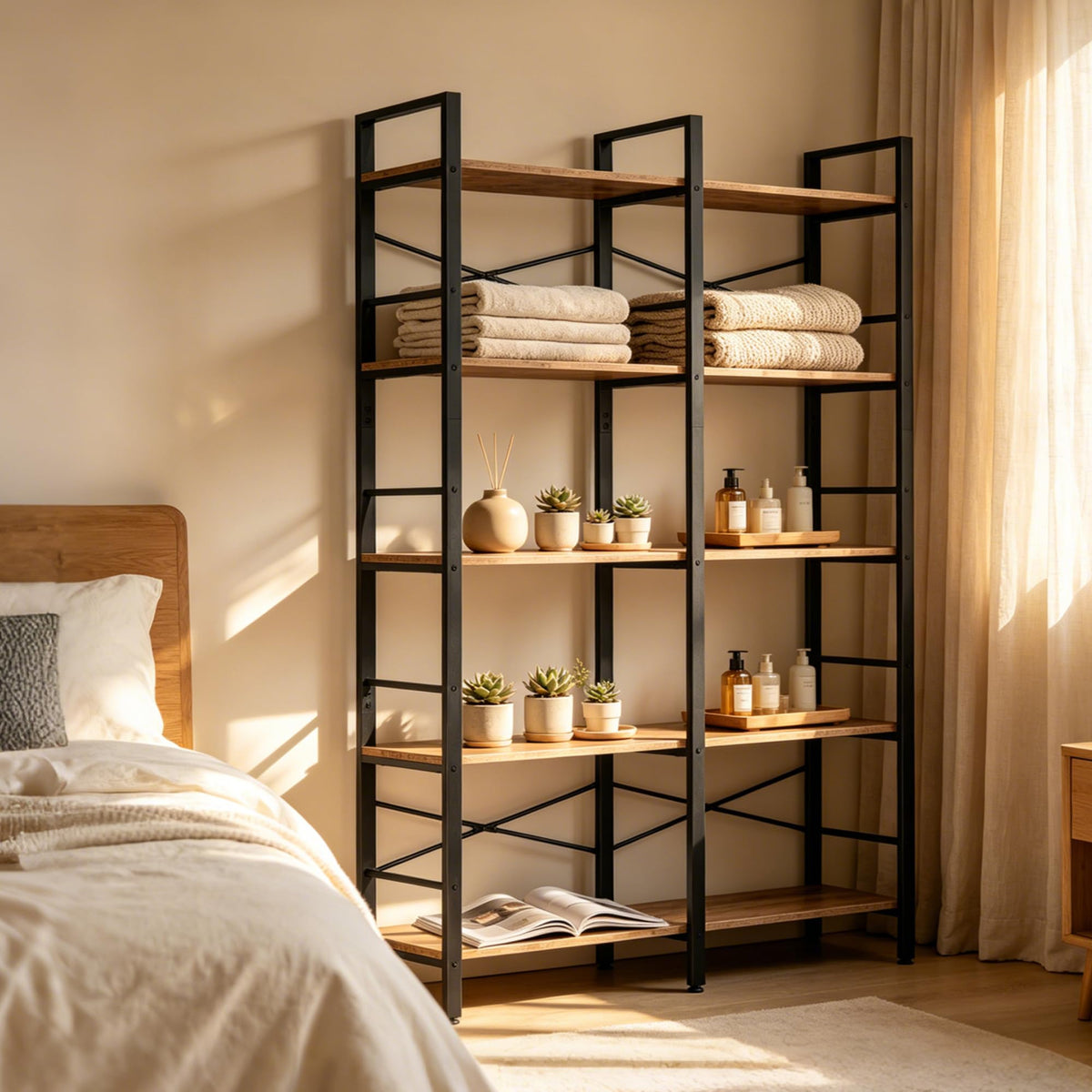 5 Tier Bookshelf with 10 Open Shelves K49987