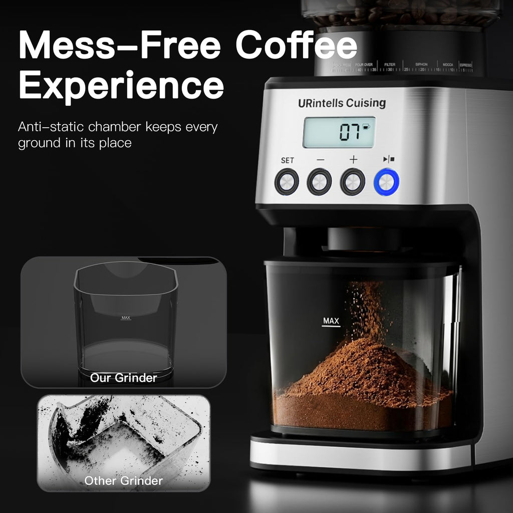 Silver Conical Burr Coffee Grinder Y60575