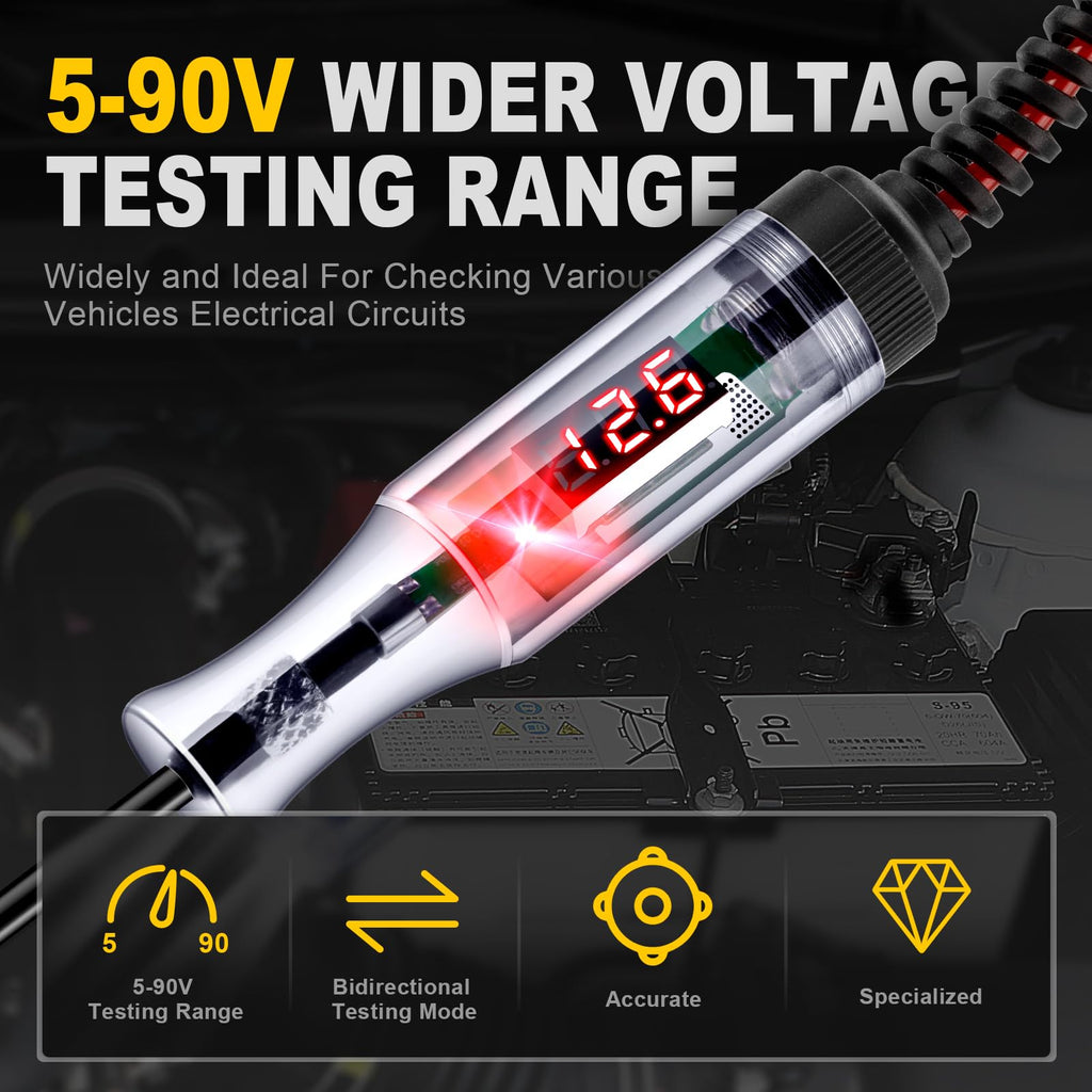5-90V Digital LED Circuit Tester with Voltage Display P7862