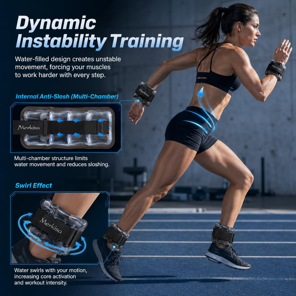 Adjustable Water-Fillable TPU Ankle and Wrist Weights Set M856