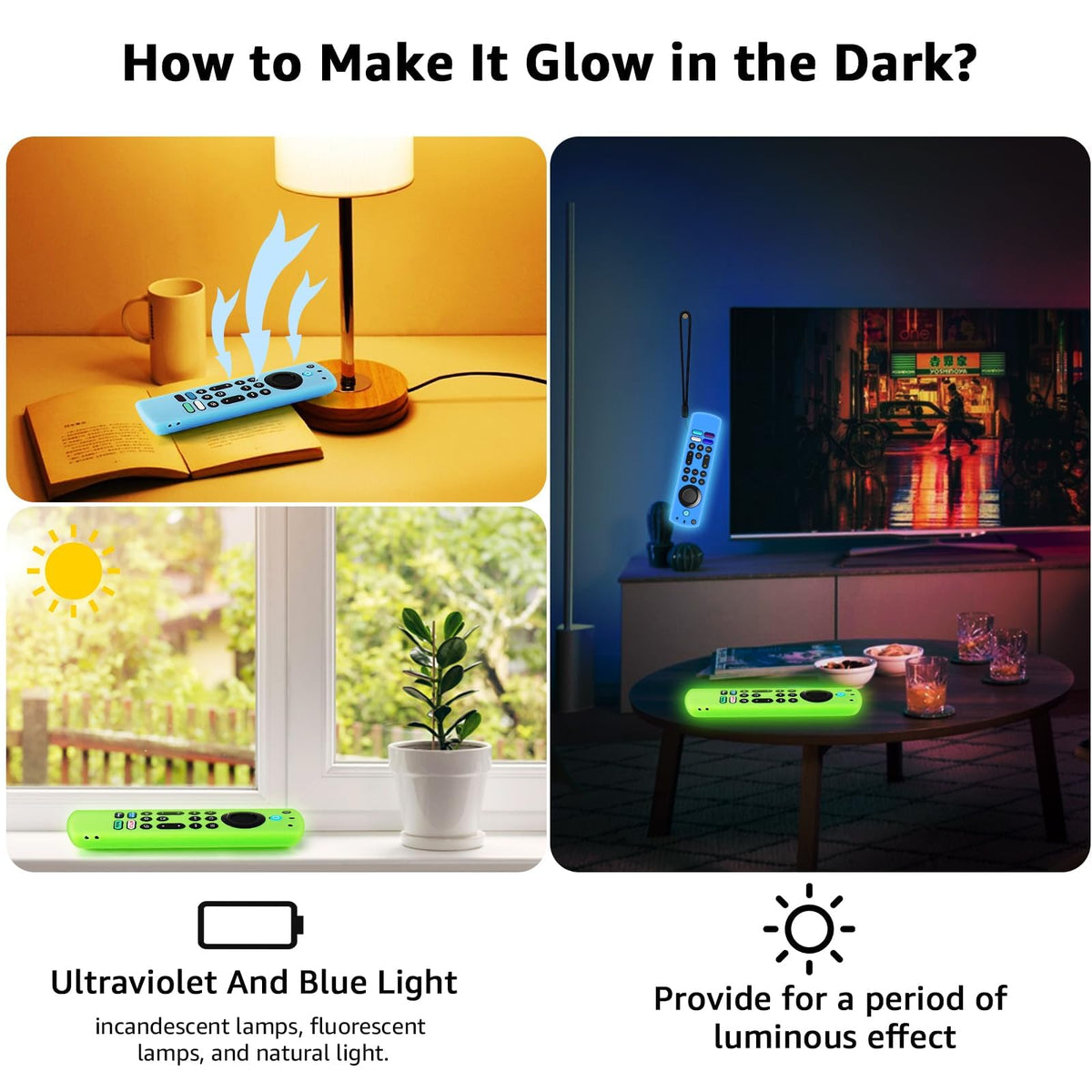 Silicone Remote Cover Glow in The Dark with Lanyard N769